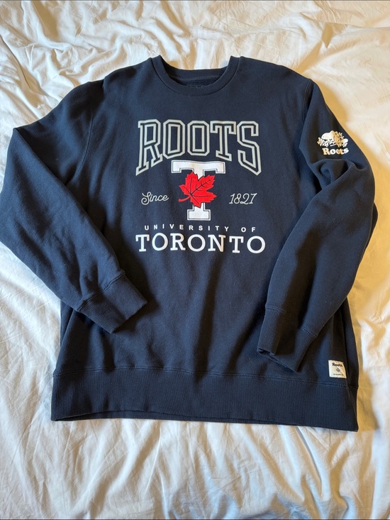 Roots Other - Roots University of Toronto Navy Crewneck Sweatshirt with Red Maple Logo Canada